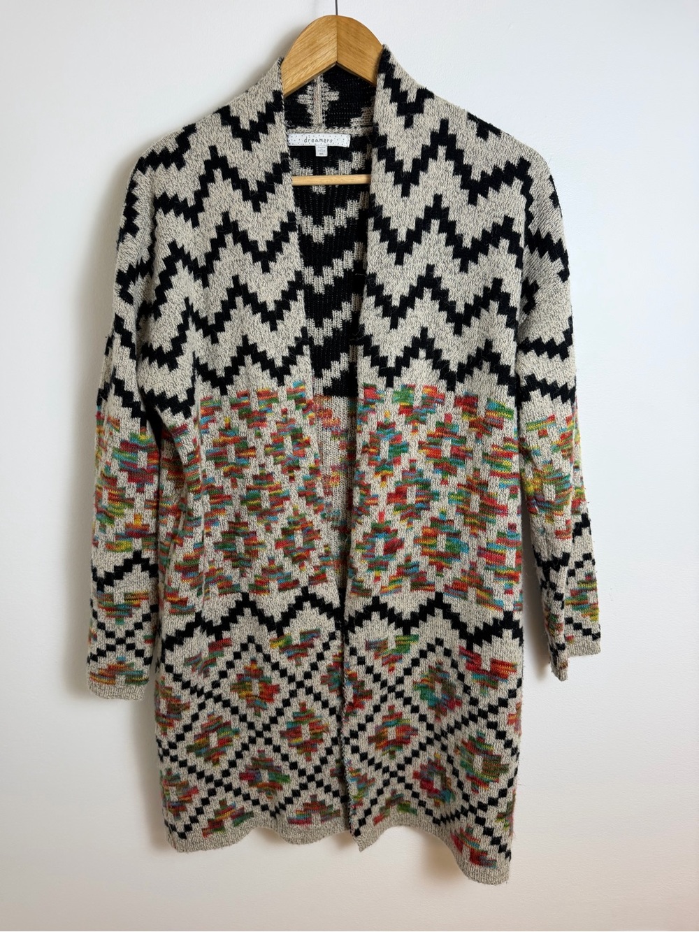 Dreamers M/L Southwestern Aztec Longline Cardigan